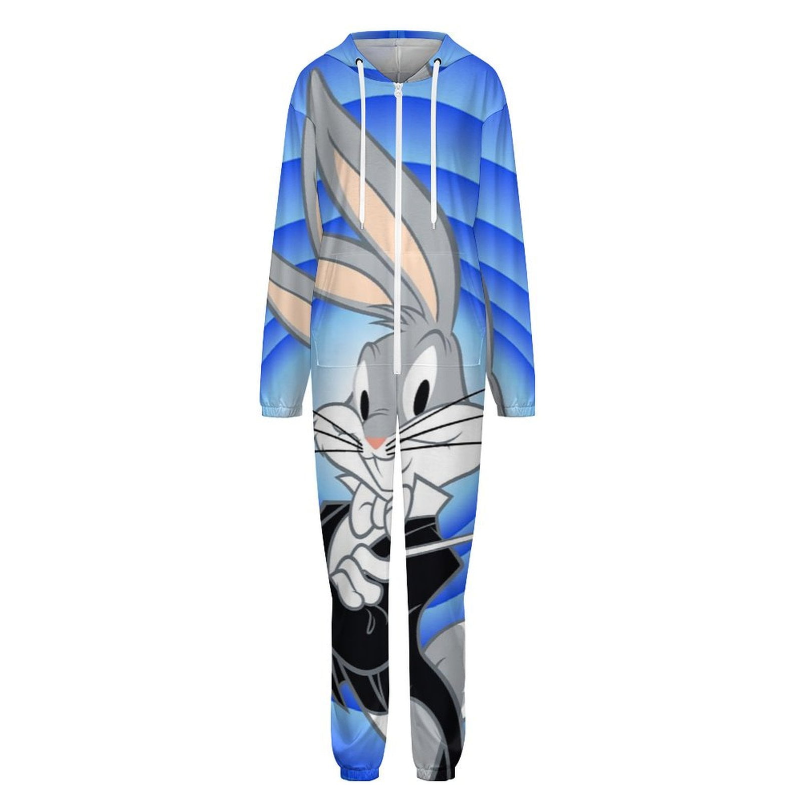 Looney Tunes Bugs Bunny Unisex Onesie Pajamas Zipper Jumpsuit