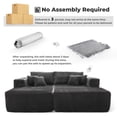 thumbnail image 5 of Ovios Modular Corduroy Sofa Black Sectional Couch Convertible Lounge Chaise Couch with Ottoman Modern Minimalist Upholstered Sleeper Sofa for Living Room, 5 of 8