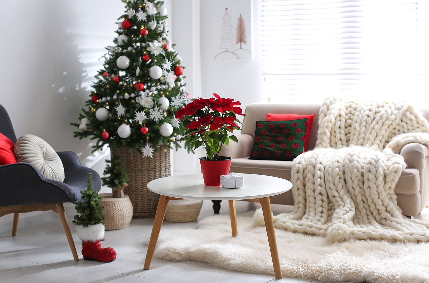Simply Daisy Pine Colored Christmas Stars Christmas Soft Spun Polyester Decorative Throw Pillow, 18" x 18"