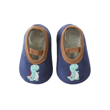 

Sanviglor Girls Boys Floor Slippers Non-Slip Socks Soft Soles Sock Shoes House Comfort Casual Home Shoe Lightweight First Walker Slipper Blue Dinosaur 6C