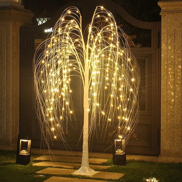 Guirnalda de luces LED de sauce tejido con luces de cadena de color blanco cálido para Navidad, fiestas en el jardín, festivales, bodas y dormitorios
