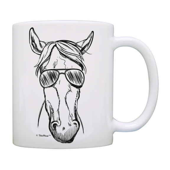 ThisWear Horse Cup Horse Wearing Sunglasses Animal Gift Mug Horse Gift Horse Tea Mug Coffee Mug