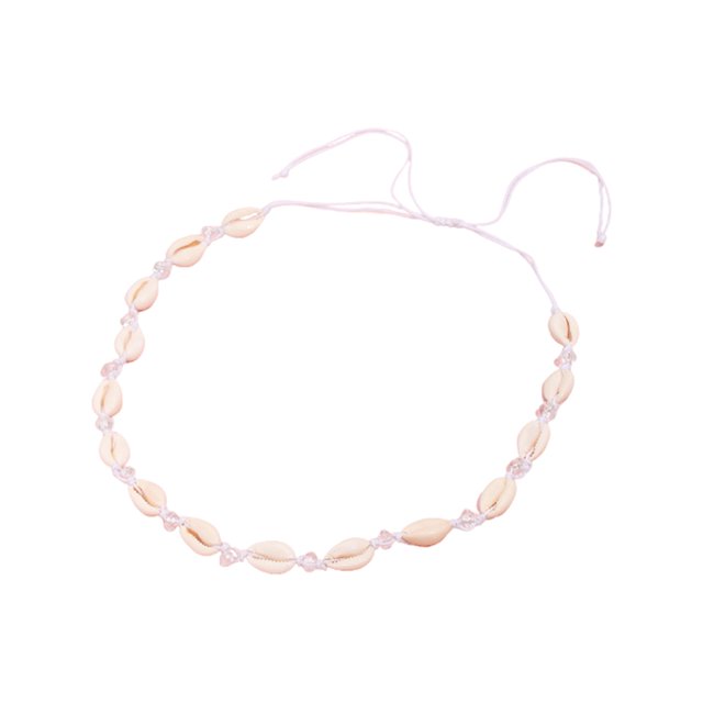 Jumpingount Collar bohemio, Gargantilla de conchas de verano a la moda, cadenas de cuerda de conchas marinas elegantes únicas, accesorios de joyería para Accesorios de disfraces Blanco NL320-01 Jumpingount AP015065-01