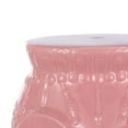 thumbnail image 4 of JONATHAN Y Orla 18.5" Modern Bohemian Elephant Ceramic Garden Stool, Pink, 4 of 8