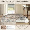 thumbnail image 3 of Area Rugs Washable Rug, Non-Slip Rugs for Living Room, Kitchen Rugs, Rugs for Bedroom Entryway Rug, Vintage Rugs Boho Floral Medallion, Low Pile, Soft (Blue, 79"x59"), 3 of 8