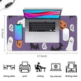 thumbnail image 5 of Long Mouse Pads for Desk,Purple Halloween Ghosts Skulls and Bats Desk Mats on Top Of Desks, Desk Mouse Pad Extra Large with 3mm Non-Slip Base and Stitched Edge for Gaming,Office,Work,Home 31.5x15.7in, 5 of 5