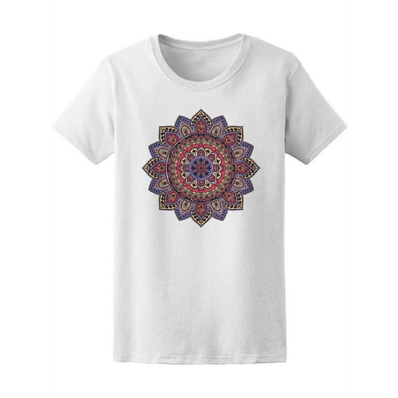 Colorful Indian Floral Mandala T-Shirt Women -Image by Shutterstock, Female x-Large