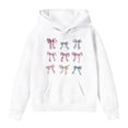thumbnail image 4 of WOYY Tween Girls Hoodie Bow Print Cute Hooded Sweatshirt Long Sleeve Shirt, Sizes 11-12, 4 of 4