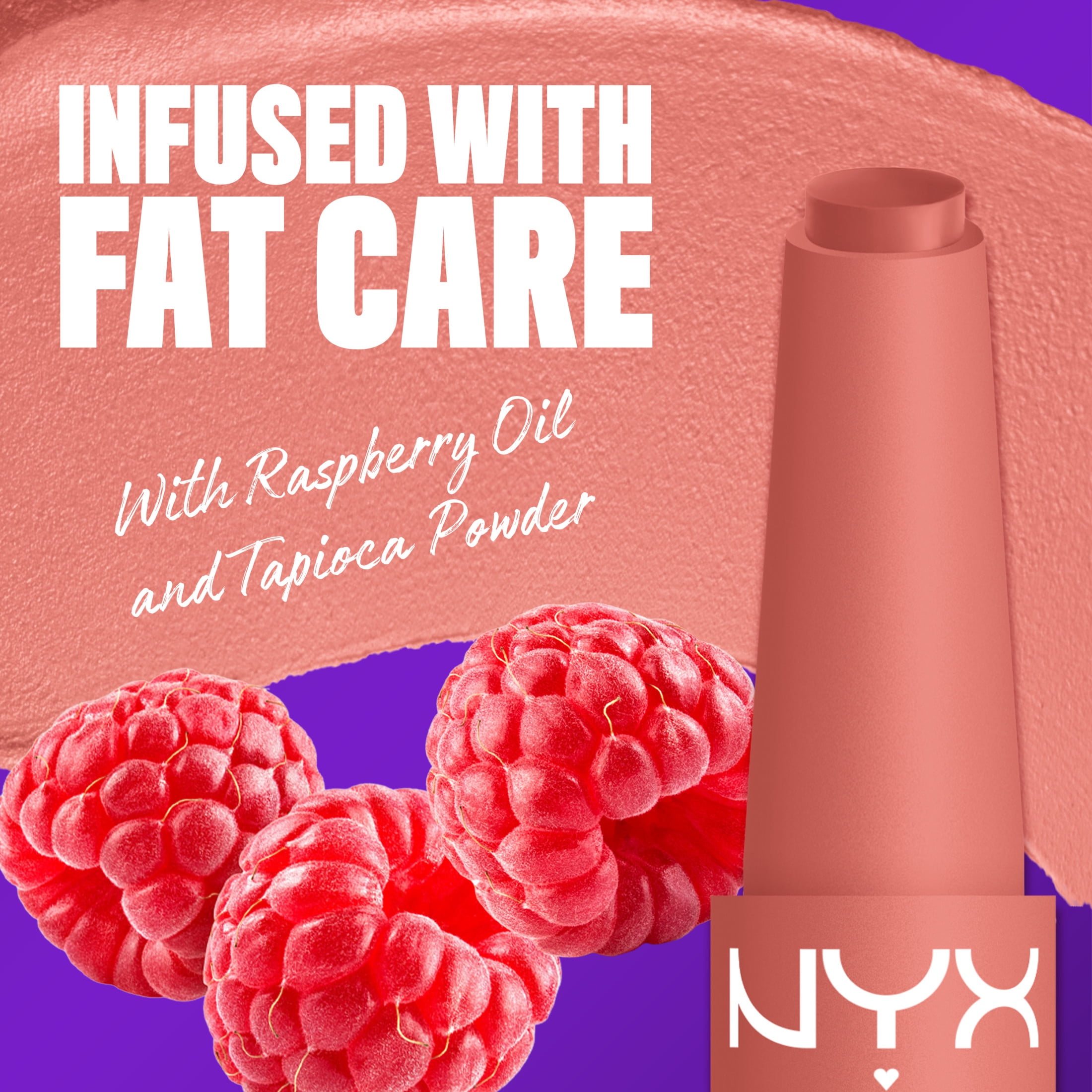 NYX Professional Makeup Fat Matte Lipstick, Smooth Color Long Lasting Lipstick, Cashmere Cutie, 0.07 oz
