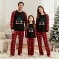 thumbnail image 2 of QIUOMBBP Family Matching Christmas Pajamas Sets Cute Xmas Graphic Long Sleeve Shirts and Plaid Sleep Bottoms Holiday 2 Piece Outfits Black, 2 of 6