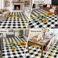 thumbnail image 5 of Area Rug for Living Room, Sunflowers Non-Slip Indoor Large Carpet for Bedroom/Dining Room, Spring Summer Bees Floral Black Plaid Washable Low-Profile Rectangle Floor Runner Rugs - 5 x 7 Ft, 5 of 8
