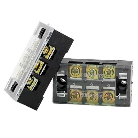 Uxcell 2 Pcs Dual Row Barrier Block 3 Position Screw Terminal Stripe