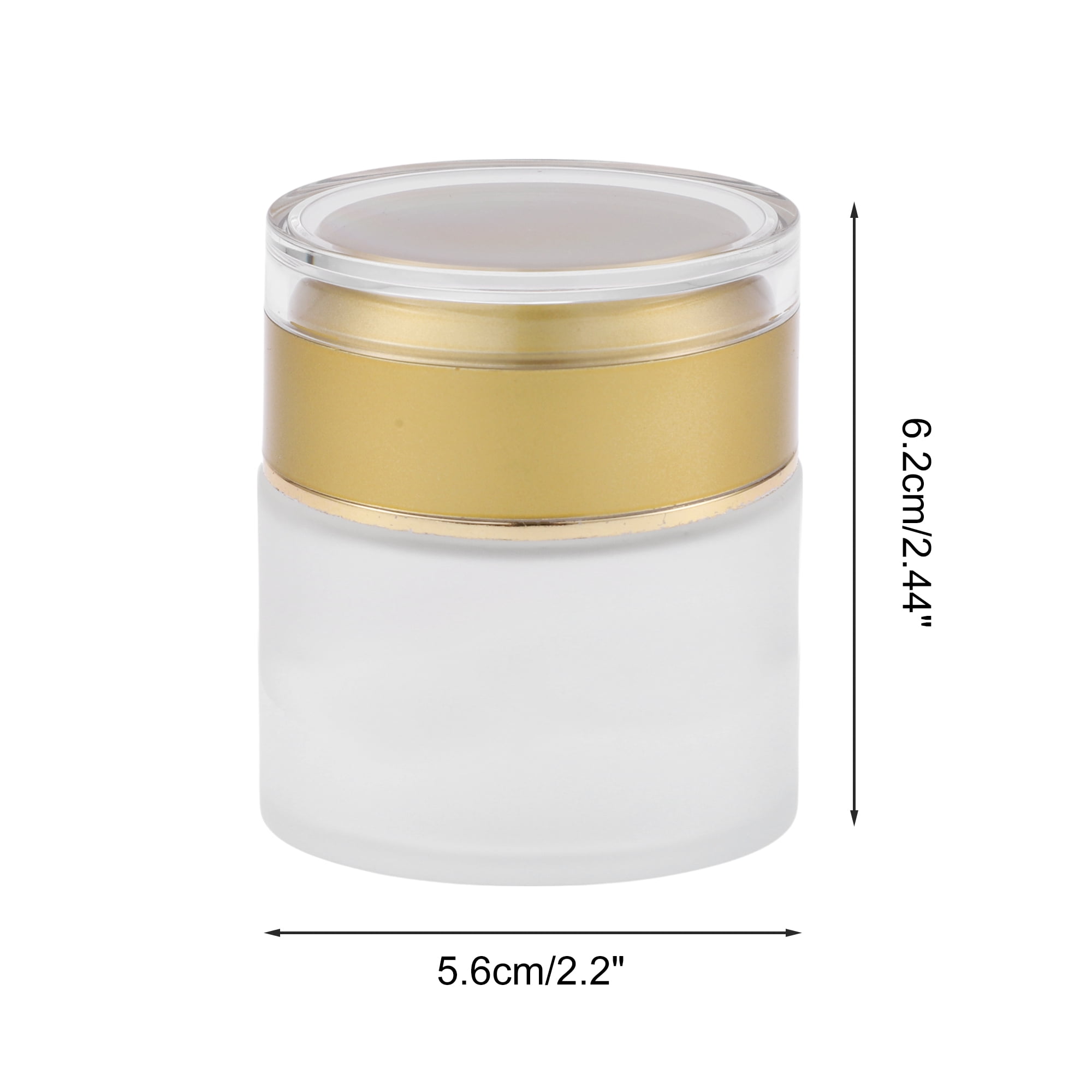 Unique Bargains Frosted Glass Dispensing Bottle 1 Pc Sandgold Tone 1.76oz
