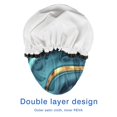 thumbnail image 4 of Shower Caps,Blue Gold Marble Pattern Waterproof Shower Cap for Women 4 Pieces,Double Reusable Hair Cover for Shower PEVA Elastic Stretch Hem, 4 of 7