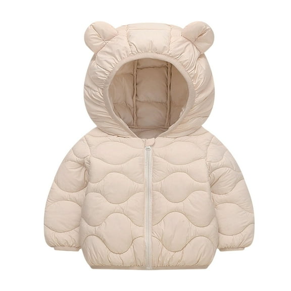 KAUOD Toddler Zip up Hooded Puffer Jackets Baby Boys Girls Lightweight Winter Outwear Kids Thick Warm Quilted Down Coats