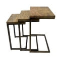 thumbnail image 3 of Electra 3 Piece Nesting Table Set - Electrified Wood - Brass - Indstrial Iron, 3 of 7