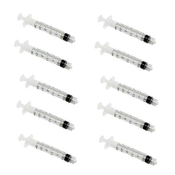 XIRQI 10x 3mL Plastic Syringe Luer Lock Screw Tip End Liquid Animal Feeder 3cc Sterile