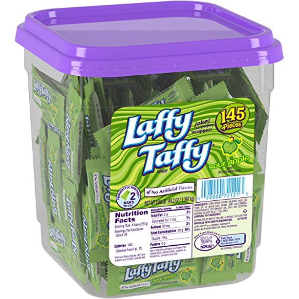 Laffy Taffy Candy Jar, Sour Apple, 145 Count