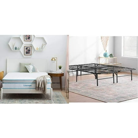 Linenspa 12 Inch Memory Foam And Innerspring Hybrid Mattress With 14 Folding Platform Bed Frame Queen Com - Linenspa 14 Inch Folding Metal Platform Bed Frame Queen Linenspa 12 Inch Memory Foam And Innerspring Hybrid Mattress With 14 Folding Platform Bed Frame Queen Com - Linenspa 14 Inch Folding Metal Platform Bed Frame Queen