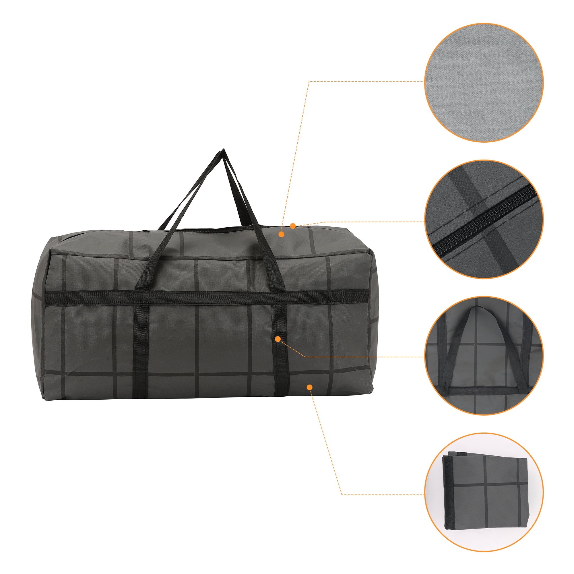 Unique Bargains 1 Pack Clothes Storage Foldable Storage Bags Black 29.5*14*13in