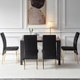 thumbnail image 6 of NORDICANA Upholstered Velvet Dining Chairs Set of 4, Featured Dovetail Tufted Side Chairs, Golden Color Metal Legs, Black, 6 of 8