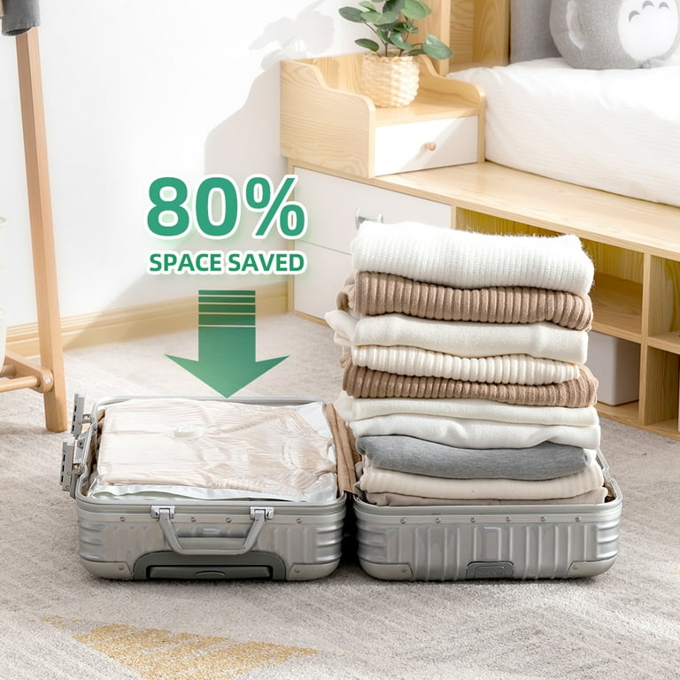 TAILI Jumbo Vacuum Clothes Storage Bags with Hand Pump Closet