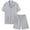 Gray, variant on RKSTN Pajamas Set For Men Soft Short Sleeve Pjs Sets Solid Color Button Down Lapel Collar And Shorts Sleepwear Summer Lightweight 2 Piece Comfy Sleepwear