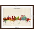 thumbnail image 5 of Art.com Denver Colorado Skyline Art Print by Michael Tompsett, Brown Frame Wall Art, 44" x 32", 5 of 5