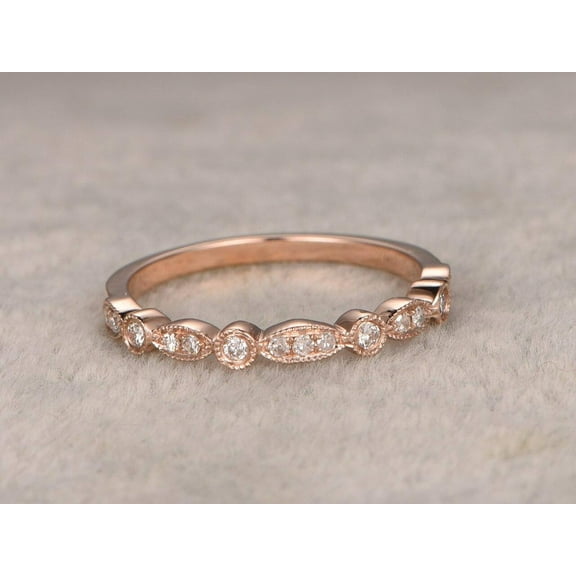 0.25 Half Eternity Wedding Ring Beautiful Wedding Ring Band with 18k Gold Plating