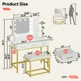 thumbnail image 3 of Bestier 40" Makeup Vanity Set with Lighted Mirror, Dressing Desk with Cushioned Stool Set for Bedroom, 3 of 11