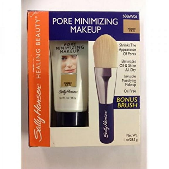 Sally Hansen Pore Minimizing Makeup (Nude Tan) with Bonus Brush 1.00 Oz