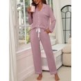 thumbnail image 3 of Conjunto de pijama ZMJ camisa rosa de manga larga y pantalones de pijama S, 3 of 8