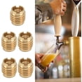 thumbnail image 4 of ZOUSSIQI 5 Pcs Insert en Laiton à Double Filetage, Coupleur de Fût de Bière, Poignée de Robinet de Bière, Poignées de Robinet de Bière, Installation Manuelle, Écrous pour Filetage Externe 3/8 Po16 UNC CA919-25050, 4 of 9