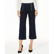 Nanette Lepore Women's Cropped Zip Front Jeans Blue Size 12