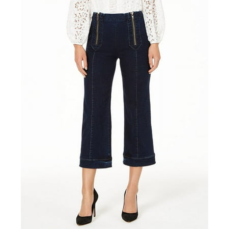 Nanette Lepore Women's Cropped Zip Front Jeans Blue Size 12