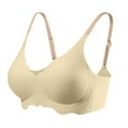 thumbnail image 6 of Seamless Bra Women Pullover Bra Feature V-Neck Soft Bra Style W-791 Yellow XL, 6 of 8