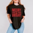 thumbnail image 4 of Merry & Bright Distressed - Women's Garment Dyed Graphic T-Shirt, 4 of 10