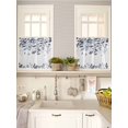 thumbnail image 5 of Navy Blue Leaves 2 Panel Kitchen Curtains for Small Windows, Summer Botanical Bathroom Tier Curtain, Short Window Treatment for Bedroom/Living Room 55"x24", 5 of 6