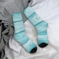 thumbnail image 5 of Vsdgher Teal Turquoise Wood Crew Socks for Men & Women, Breathable Casual Athletic Ankle Socks, 5 of 6