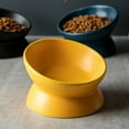 thumbnail image 4 of Ceramic Cat Bowls,Tilted Elevated Cat Food Bowl,Porcelain Pet Feeder Dishes，Protect Pet's Spine yellow, 4 of 5