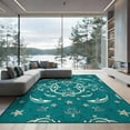 thumbnail image 2 of ODIKA 8'x10' Ultra-Soft Area Rug, Dolphin Ocean Turtle Marine Theme Wave Themed Border Coral Motifs None Washable, Bare feet friendly, Silk-Touch for Bedroom, Under Sectional, 2 of 7