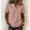 Pink, variant on Blouse for Women Breathable Button Down V-Neck Short Sleeve T-Shirts Casual Summer Tops