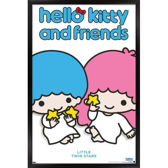 Hello Kitty and Friends: Hello - Little Twin Stars Feature Series Wall Poster, 14.725" x 22.375" Framed