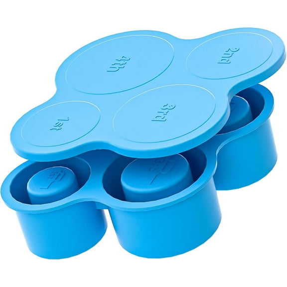 Ice Cube Tray for 30Oz-40Oz Tumbler Cup,Silicone Hollow Cylinder Ice Mold with Lid for Ice Drink,Juice,Whiskey,Cocktail,Easy Release Ice Maker for Travel Tumbler - Gifts for Women & Men (Blue)