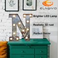 thumbnail image 2 of Carpa LED para marquesina, letra N, elnsivo, metal oxidado, vintage, 2 of 6