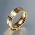thumbnail image 6 of Titanium Steel Gold Plated Couple Rings Men/Women's Wedding Promise Band Sz 5-12, 6 of 6