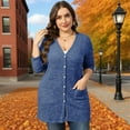 thumbnail image 3 of AviBest Plus Size Cardigans for Women Lightweight Long Sleeve Open Front Button Up Fall Thin Cardigans with Pockets, 1XL-5XL, 3 of 6