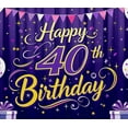 thumbnail image 4 of Purple Backdrop Banner with Star Moon Elements Happy 40th Birthday Party Supplies Photography Props Party Decorations Background for Celebrations Photo Booth Decor, 4 of 8