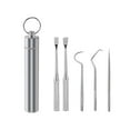 thumbnail image 2 of Up to 65% Off! Gspmoly Dental Floss Picks, 304 Metal Tooth Picking Tool Stainless Steel Toothpick Portable Oral Tooth Cleaning Tool Set Floss Picks for Teeth, 2 of 5