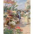 thumbnail image 2 of Victor Gabriel Gilbert 20x24 Gold Ornate Framed and Double Matted Museum Art Print Titled - The Flower Market, 2 of 4